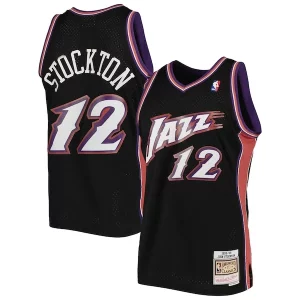 John Stockton Utah Jazz 1998/99 Hardwood Classics Gorgeous Swingman Jersey Black