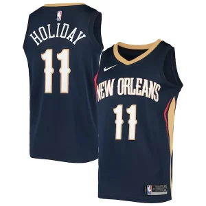 Jrue Eye - catching Holiday New Orleans Pelicans Nike Swingman Jersey Navy