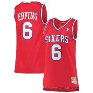 Julius Erving Philadelphia 76ers Premium Women's 1982/83 Hardwood Classics Swingman Jersey Red