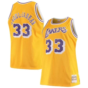 Kareem Abdul Jabbar Los Angeles Lakers 1984/85 Big & Tall Hardwood Classics Elegant Swingman Jersey Gold