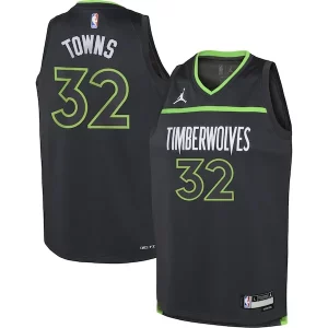 Karl Anthony Towns Minnesota Timberwolves Elegant Jordan Brand Youth Swingman Jersey Statement Edition Black