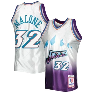 Karl Malone Utah Jazz 1996/97 Hardwood Classics 75th Trendy Anniversary Swingman Jersey Platinum