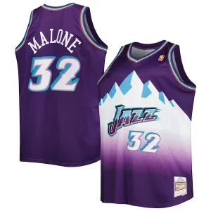 Karl Malone Utah Jazz Big & Tall Hardwood Gorgeous Classics 1996/97 Swingman Jersey Purple/White