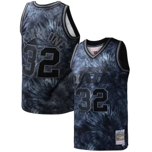 Karl Malone Utah Jazz Hardwood Classics 1991/92 Tie Dye Swingman Jersey Chic Black