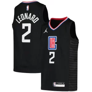 Kawhi Leonard LA Clippers Jordan Brand Youth 2020/21 Swingman Player Jersey Black Statement Edition Premium