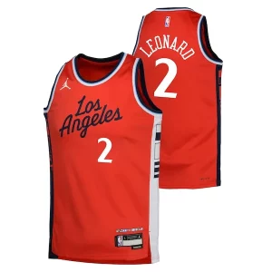 Kawhi Leonard LA Clippers Jordan Gorgeous Brand Youth Swingman Jersey Statement Edition Red