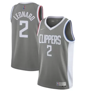 Kawhi Leonard LA Clippers Nike 2020/21 Swingman Stylish Player Jersey Gray Earned Edition