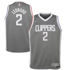 Kawhi Leonard LA Clippers Nike Elegant Youth 2020/21 Swingman Player Jersey Gray Earned Edition