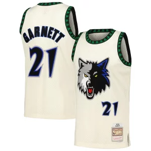 Kevin Elegant Garnett Minnesota Timberwolves Chainstitch Swingman Jersey Cream