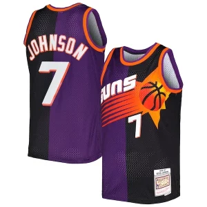 Kevin Johnson Unique Phoenix Suns Hardwood Classics 1996/97 Split Swingman Jersey Purple/Black