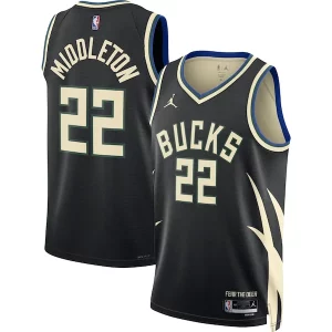 Khris Middleton Milwaukee Bucks Jordan Brand Unisex Swingman Jersey Statement Edition Eye - catching Black