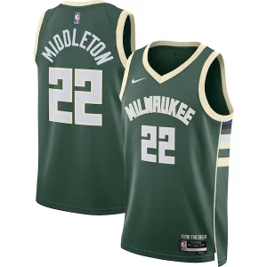 Khris Middleton Milwaukee Bucks Nike Unisex Elegant Swingman Jersey Icon Edition Hunter Green