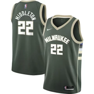 Khris Middleton Milwaukee Bucks Nike Youth 2021/22 Swingman Jersey Icon Edition Hunter Green Stylish