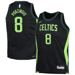 Kristaps Porzingis Boston Celtics Nike Youth 2024/25 Swingman Player Jersey City Trendy Edition Black