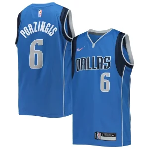 Kristaps Porzingis Dallas Mavericks Nike Youth 2021/22 Diamond Stylish Swingman Jersey Icon Edition Blue