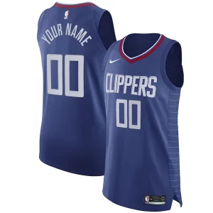 LA Clippers Nike 2020/21 Authentic Custom Jersey Blue Icon Elegant Edition