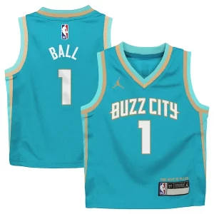 LaMelo Ball Charlotte Hornets Jordan Eye - catching Brand Preschool 2023/24 Swingman Replica Jersey City Edition Teal