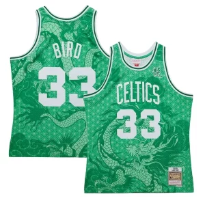 Larry Bird Boston Celtics 1985/86 Hardwood Classics Asian Heritage 6.0 Swingman Throwback Player Jersey Kelly Eye - catching Green
