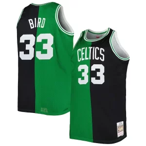 Larry Bird Boston Celtics Big Elegant & Tall Hardwood Classics 1985/86 Split Swingman Jersey Kelly Green/Black