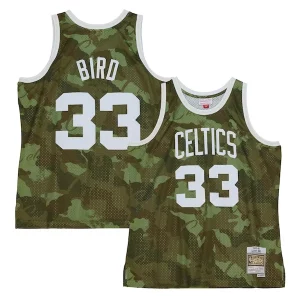 Larry Bird Boston Celtics Hardwood Classics 1985/86 Ghost Green Swingman Chic Jersey Camo