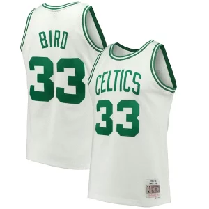 Larry Bird Boston Celtics Hardwood Classics Chic 1985/86 Swingman Jersey White/Kelly Green