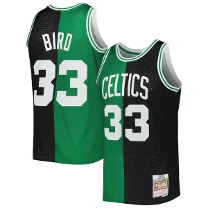 Larry Bird Boston Celtics Hardwood Stylish Classics 1985/86 Split Swingman Jersey Black/Kelly Green