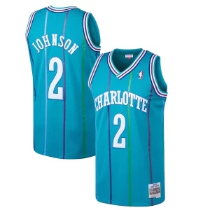 Larry Johnson Charlotte Fabulous Hornets 1992/93 Hardwood Classics Swingman Jersey Teal