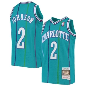 Larry Johnson Charlotte Hornets Youth Fabulous 1992/93 Hardwood Classics Swingman Jersey Teal