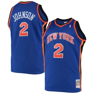 Larry Johnson New York Knicks 1998/99 Big & Tall Hardwood Classics Swingman Stylish Jersey Blue