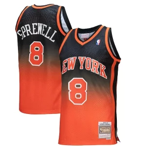 Latrell Sprewell New York Knicks 1998/99 Hardwood Classics Fadeaway Swingman Player Unique Jersey Orange/Black