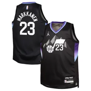 Lauri Markkanen Utah Jazz Jordan Brand Youth Premium Swingman Jersey Statement Edition Black