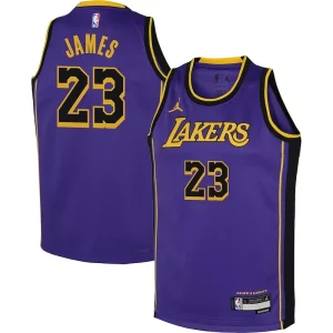 LeBron James Los Angeles Lakers Jordan Brand Youth Trendy Performance Swingman Jersey Statement Purple