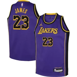 LeBron James Elegant Los Angeles Lakers Jordan Brand Youth Performance Swingman Jersey Statement Purple