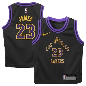 LeBron James Elegant Los Angeles Lakers Nike Preschool 2023/24 Swingman Replica Jersey City Edition Black