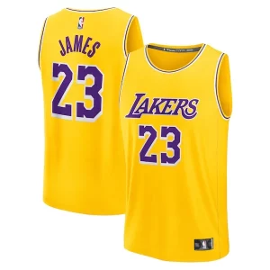 LeBron James Eye - catching Los Angeles Lakers Youth Fast Break Replica Player Jersey Icon Edition Gold