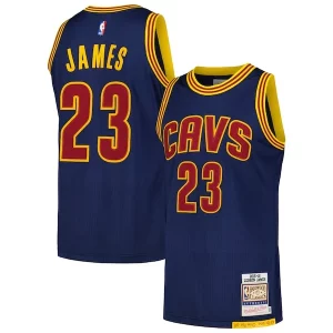 LeBron James Gorgeous Cleveland Cavaliers 2015/16 Hardwood Classics Authentic Jersey Navy