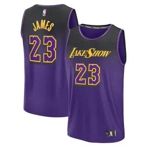 LeBron James Los Angeles Chic Lakers Youth 2024/25 Fast Break Player Jersey City Edition Purple
