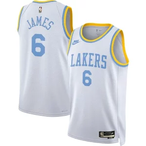 LeBron James Los Angeles Lakers Elegant Nike Swingman Jersey Classic Edition White