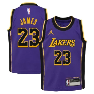 LeBron James Los Angeles Lakers Jordan Brand Preschool 2022/23 Dri FIT Replica Stylish Jersey Statement Edition Purple