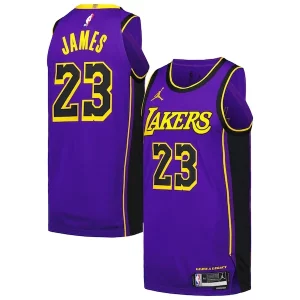 LeBron James Los Angeles Lakers Jordan Gorgeous Brand Authentic Player Jersey Statement Edition Purple