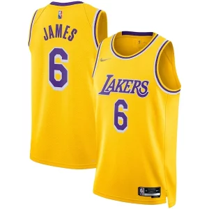 LeBron James Los Angeles Lakers Nike 2021/22 Chic Diamond Swingman Jersey Icon Edition Gold