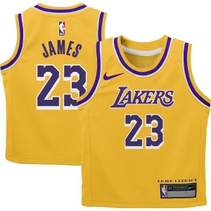 LeBron James Los Angeles Lakers Nike Preschool Dri FIT Swingman Player Jersey Icon Edition Gold Stylish