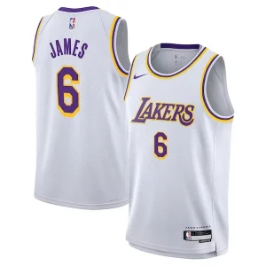 LeBron James Los Angeles Lakers Nike Youth Swingman Jersey Association Edition White Eye - catching