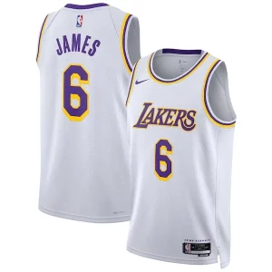 LeBron James Los Angeles Lakers Stylish Nike Unisex Swingman Jersey Association Edition White