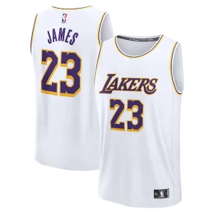 LeBron James Los Angeles Lakers Youth Fast Break Replica Player Jersey Chic Association Edition White