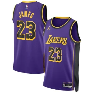 LeBron Premium James Los Angeles Lakers Jordan Brand Unisex Swingman Jersey Statement Edition Purple