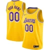 Los Angeles Elegant Lakers Nike Custom Swingman Jersey Gold Icon Edition