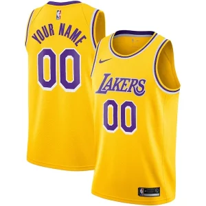 Los Angeles Elegant Lakers Nike Custom Swingman Jersey Gold Icon Edition