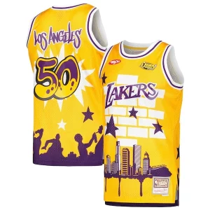 Los Angeles Lakers x Tats Cru Hardwood Unique Classics Fashion Jersey Gold