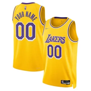 Los Fabulous Angeles Lakers Nike 2021/22 Diamond Swingman Custom Jersey Icon Edition Gold
